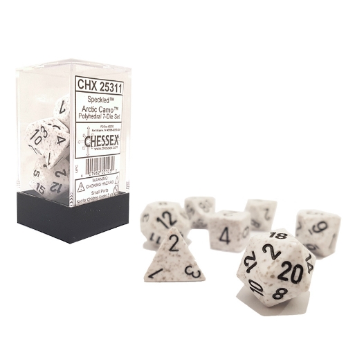 Arctic Camo Speckled Polyhedral 7-Die Set Chessex CHX25311