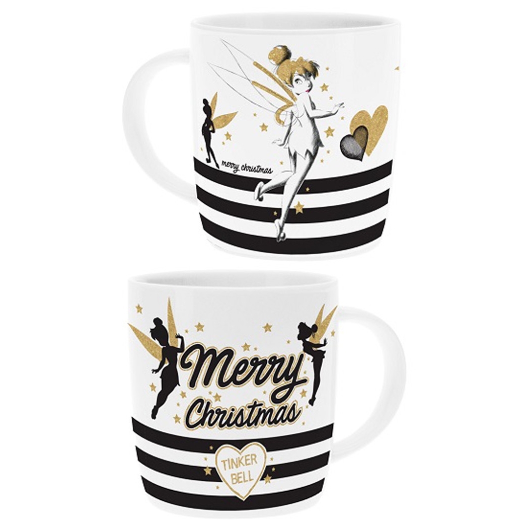 Coffee Mug Disney Tinkerbell Merry Christmas Stripes