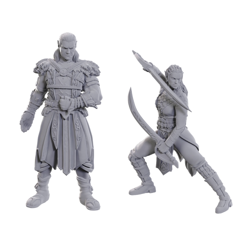 D&D Unpainted Baldur's Gate Miniatures Jaheira & Halsin
