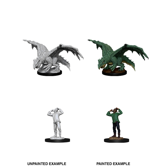 D&D Unpainted Nolzur's Marvelous Miniatures Green Dragon Wyrmling ...