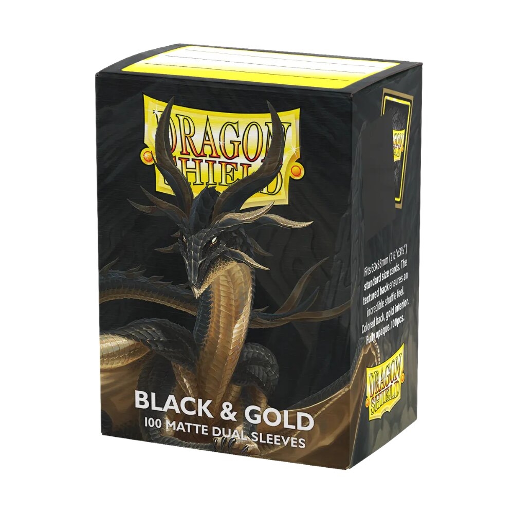 Dragon Shield Black & Gold Matte Dual Standard 100 Card Sleeves