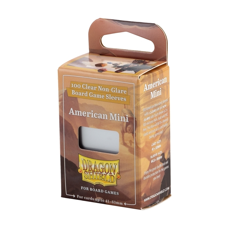 Dragon Shield Board Game Sleeves - Clear Non-Glare - American Mini