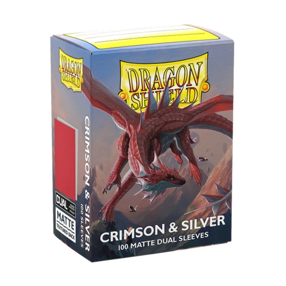 Dragon Shield Crimson & Silver Matte Dual Standard 100 Card Sleeves