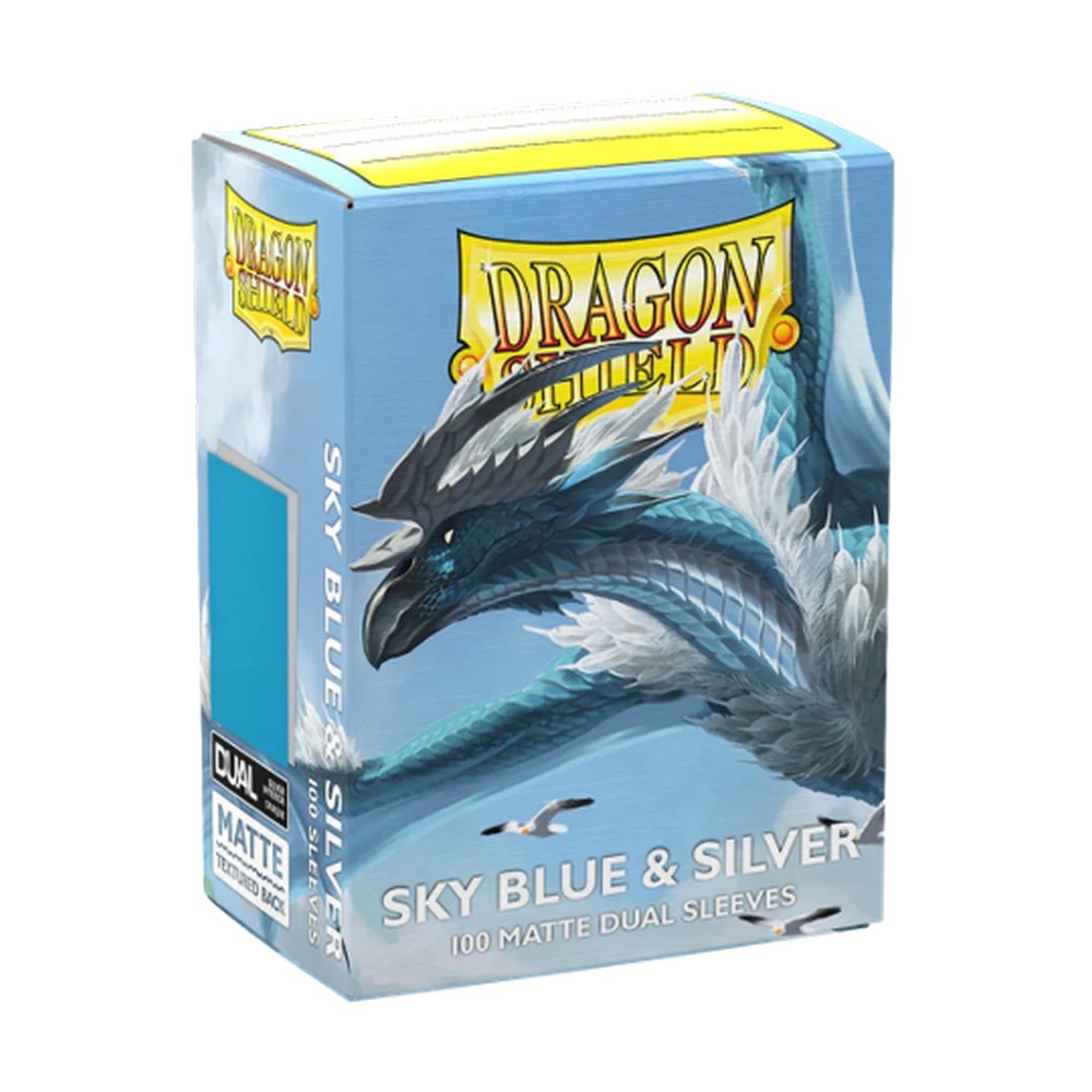 Dragon Shield Sky Blue & Silver Matte Dual Standard 100 Card Sleeves