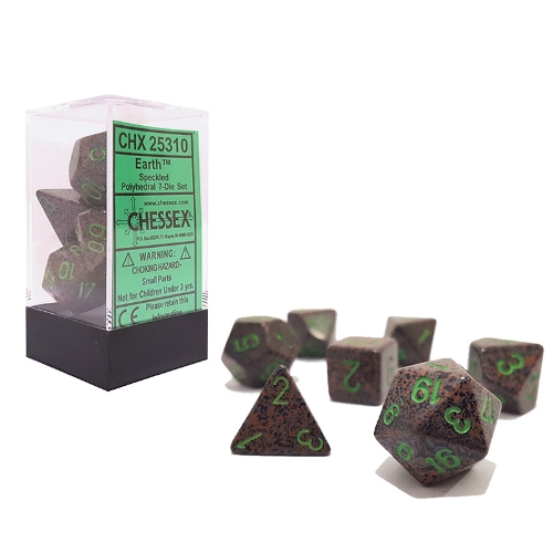 Earth Speckled Polyhedral 7-Die Set Chessex CHX25310