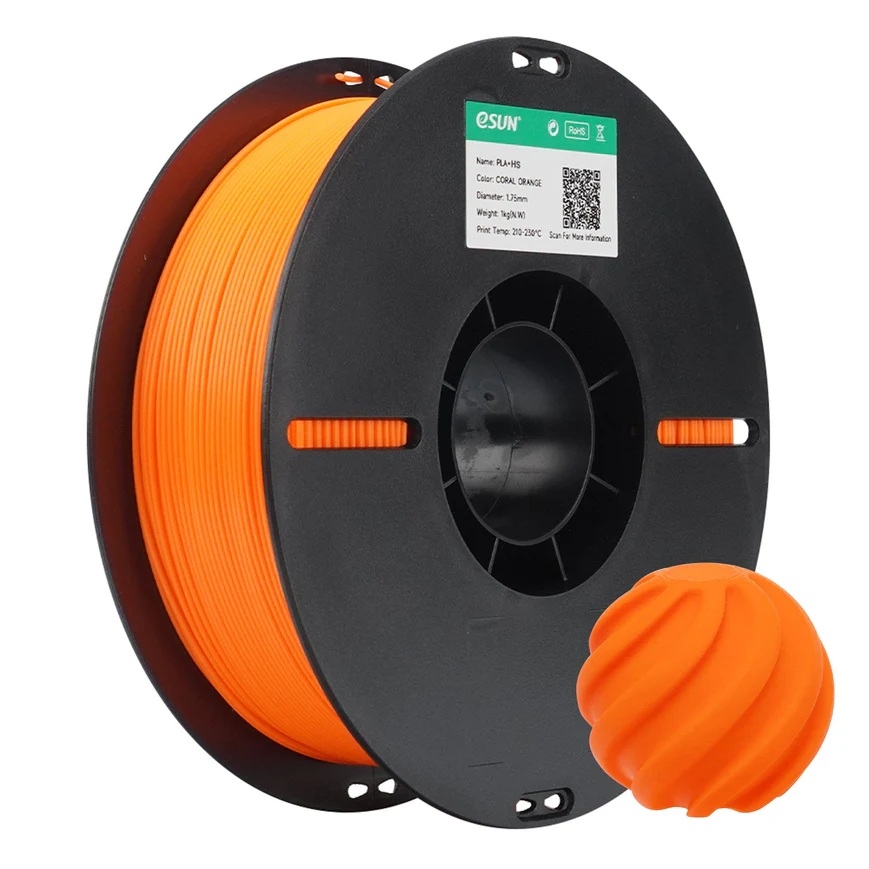 eSUN PLA+ HS High Speed 3D Print Filament 1.75mm 1kg - Coral Orange