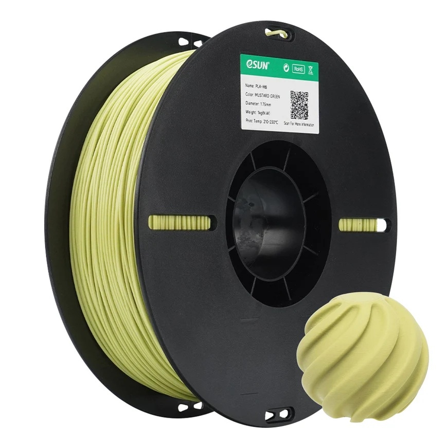 eSUN PLA+ HS High Speed 3D Print Filament 1.75mm 1kg - Mustard Green