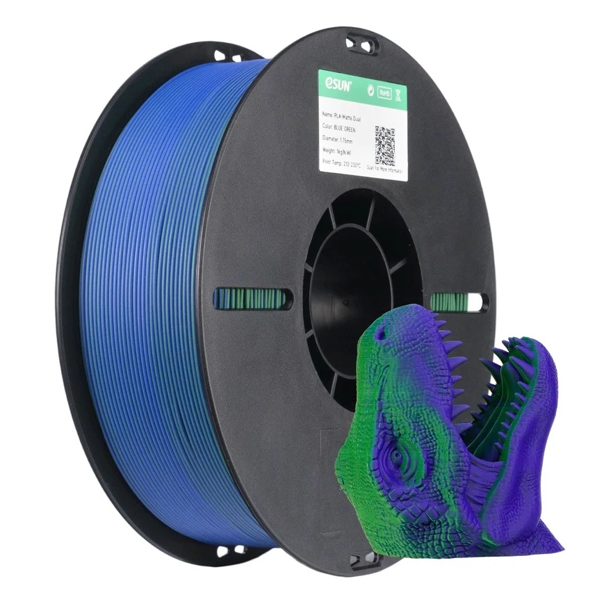 eSun PLA Matte 3D Filament 1.75mm 1kg Dual - Blue/Green