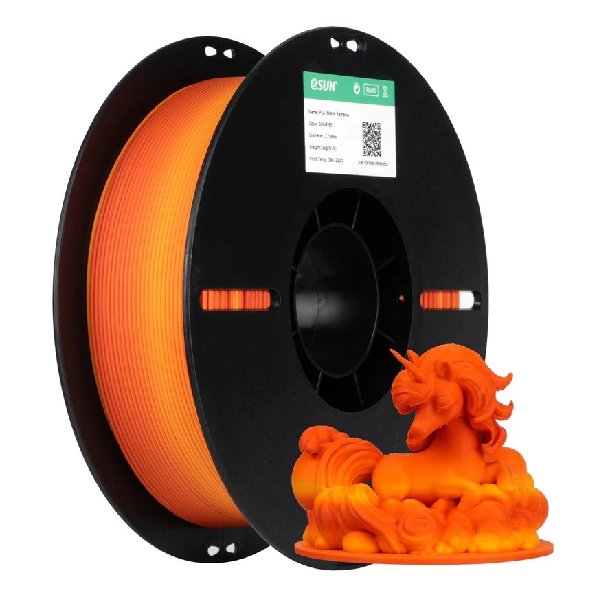 eSun PLA Matte 3D Filament 1.75mm 1kg Rainbow - Sunrise