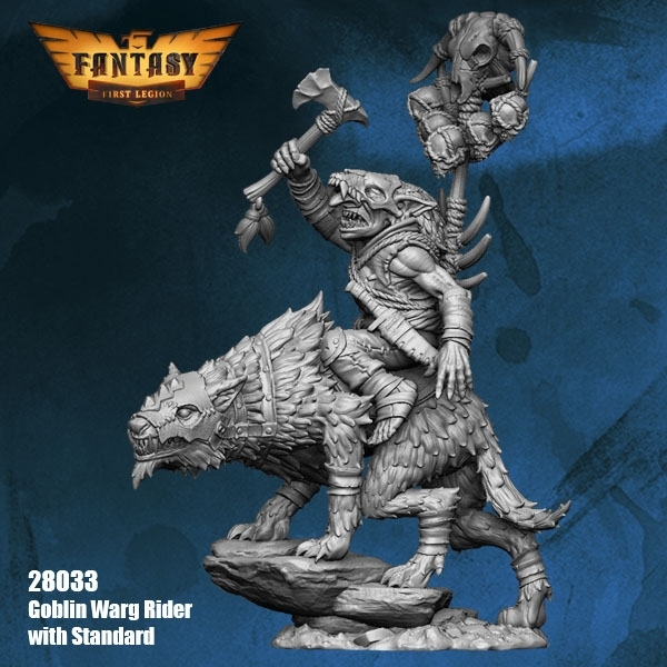 First Legion 28033 Goblin Standard Bearer on Warg
