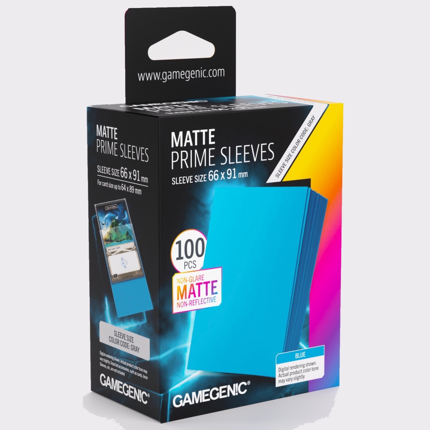 Gamegenic Matte Prime Card Sleeves - Blue (66mm x 91mm) (100 Sleeves)