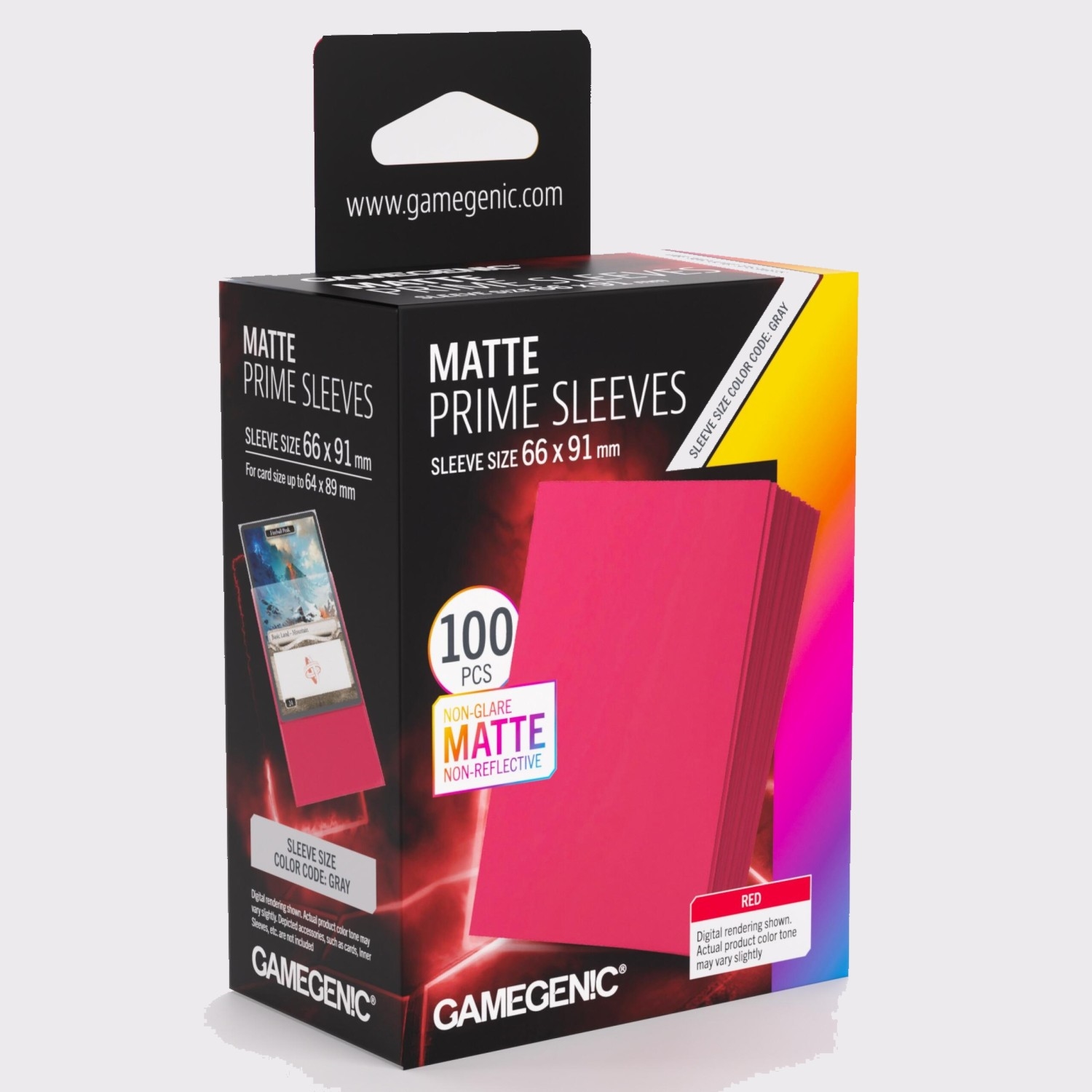 Gamegenic Matte Prime Card Sleeves - Red (66mm x 91mm) (100 Sleeves)