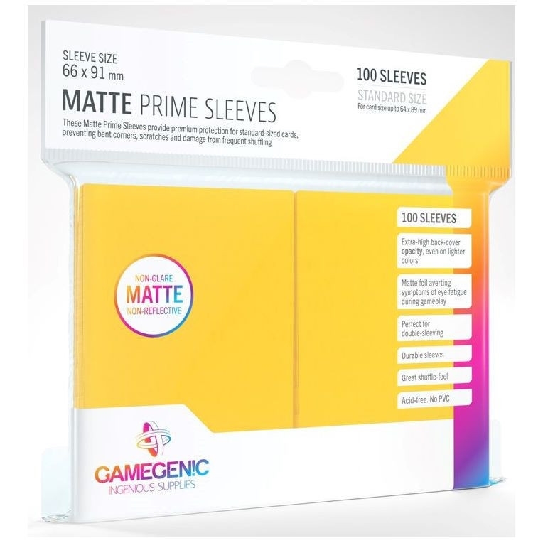 Gamegenic Matte Prime Card Sleeves Yellow (100 Standard Size Sleeves)