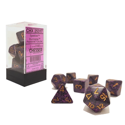 Hurricane Speckled Polyhedral 7-die Set Chessex CHX25317