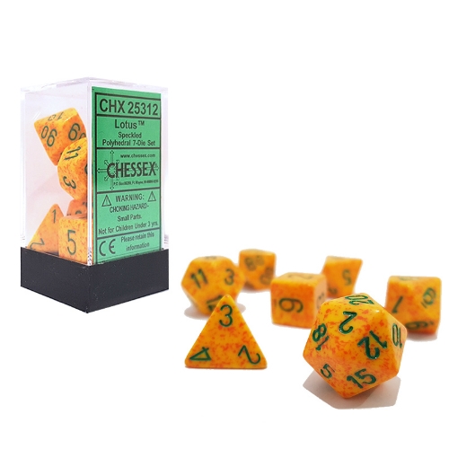 Lotus Speckled Polyhedral 7-Die Set Chessex CHX25312