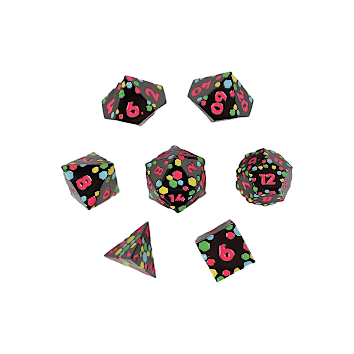 LPG Dice RPG Set Inscripted Hex Neon