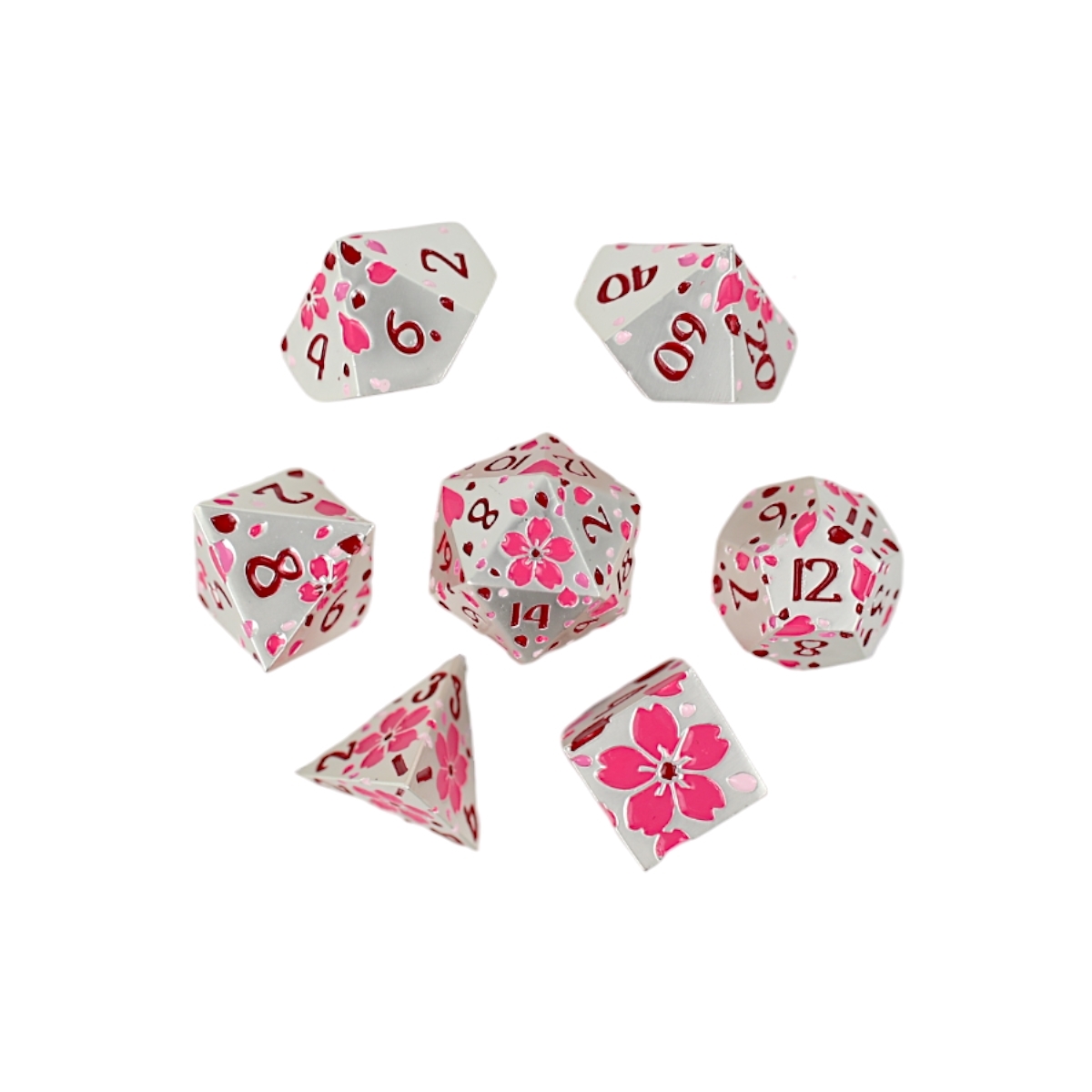 LPG Dice RPG Set Inscripted Sakura Pink