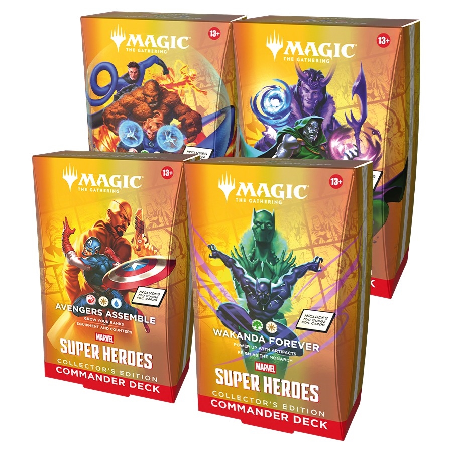 Magic the Gathering Marvel Super Heroes Collector Commander Deck Set of 4