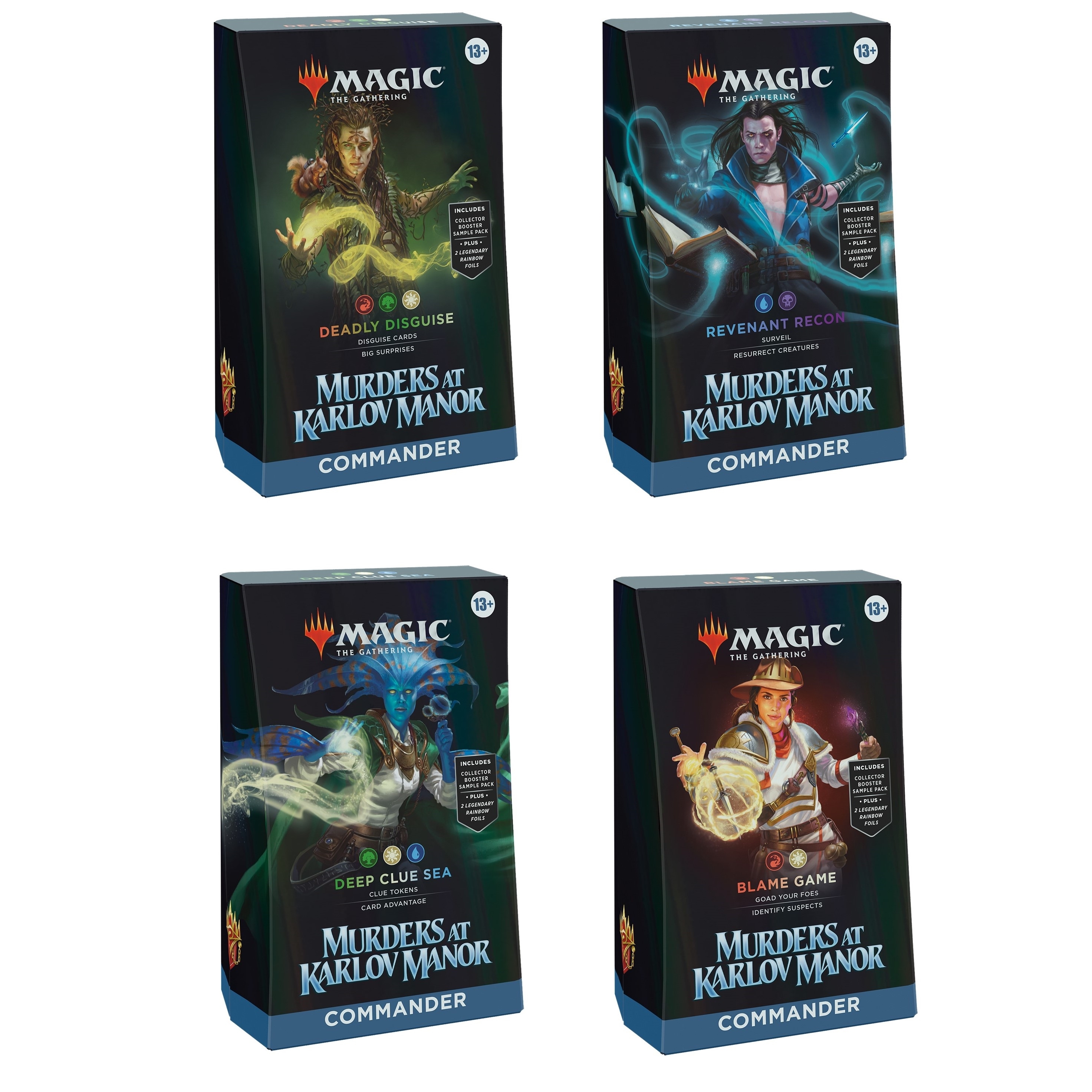 Magic the Gathering Murders at Karlov Manor Commander Deck Set of 4