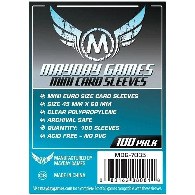 Mayday Games Mini Euro Card Sleeves 45x68mm (100 Pack)