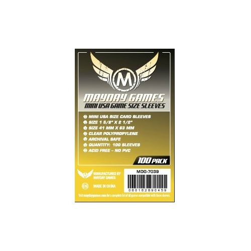 Mayday Games Mini USA Sleeves 41x63mm (100 Pack)
