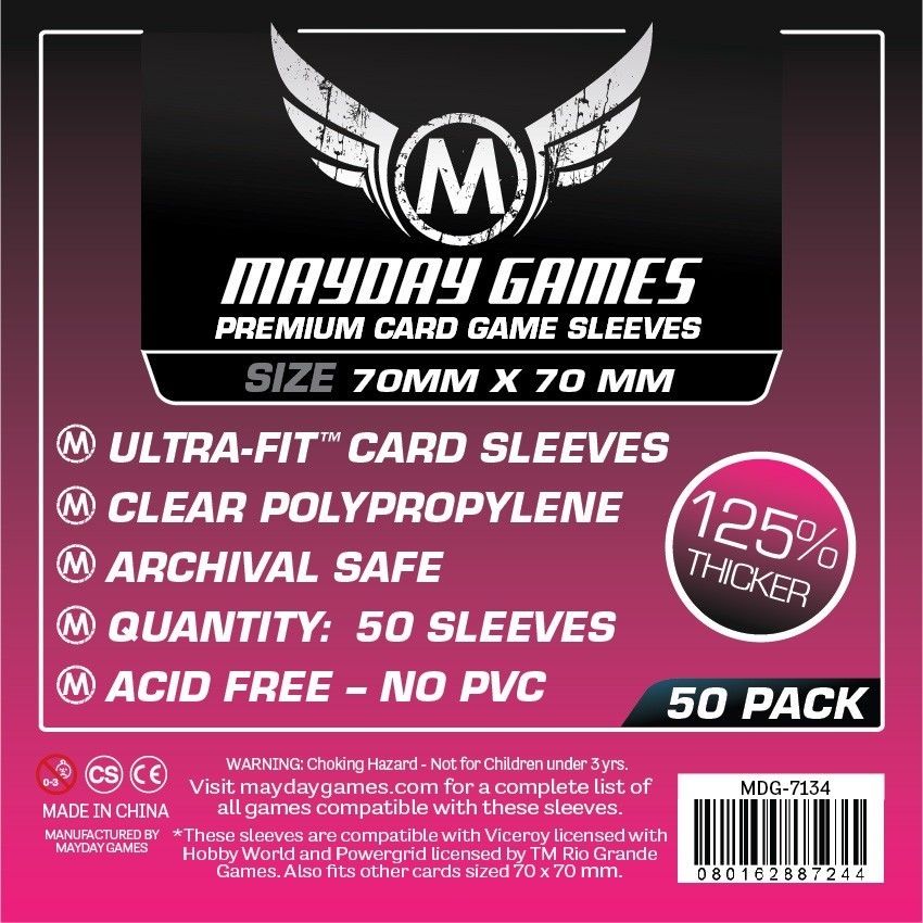 Mayday Games Premium Card Sleeves 70x70mm (50 Pack)