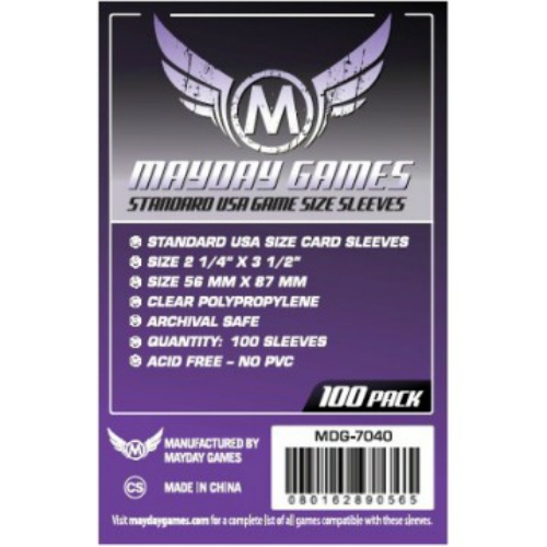 Mayday Games Standard USA Sleeves 56x87mm (100 Pack)