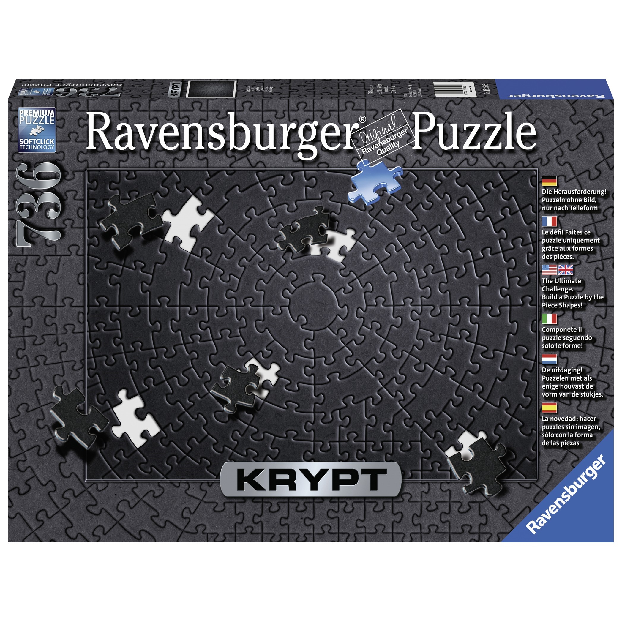 Ravensburger - Krypt Black Spiral Puzzle 736 Pieces