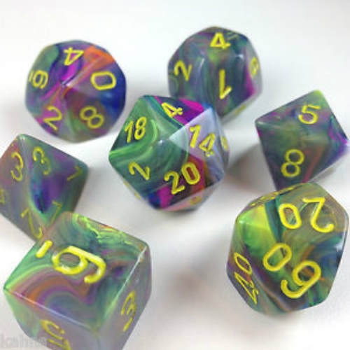 Rio with Yellow Festive Polyhedral 7-Die Set Chessex