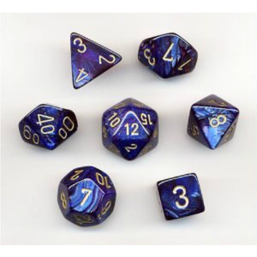 Royal Blue with Gold Scarab Polyhedral 7-Die Set Chessex CHX27427