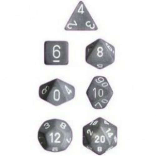 Smoke with White Frosted Polyhedral 7-Die Set Chessex CHXLE431