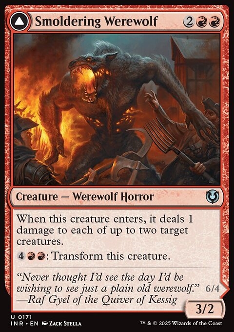 Smoldering Werewolf // Erupting Dreadwolf