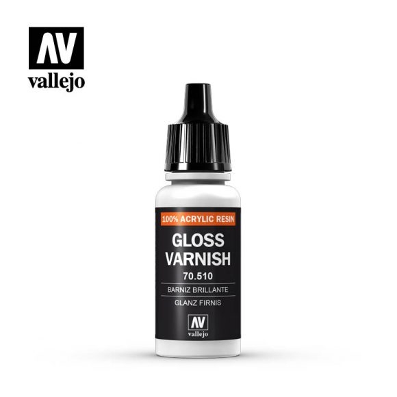 Vallejo 100% Acrylic Resin 17mL Gloss Varnish 70.510