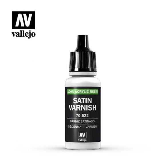 Vallejo 100% Acrylic Resin 17mL Satin Varnish 70.522