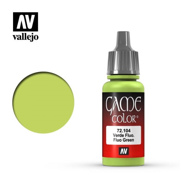 Vallejo Game Color Paint 17mL Fluorescent Green 72.104
