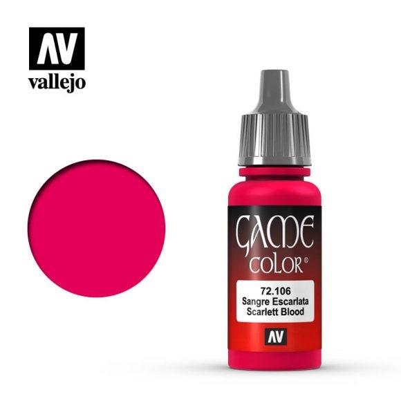 Vallejo Game Color Paint 17mL Scarlet Blood 72.106