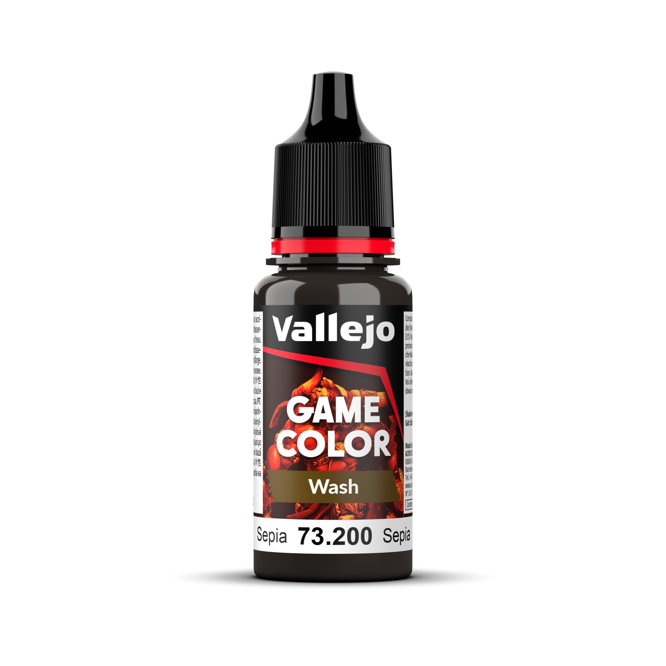 Vallejo Game Color Wash Paint 18mL Sepia 73.200