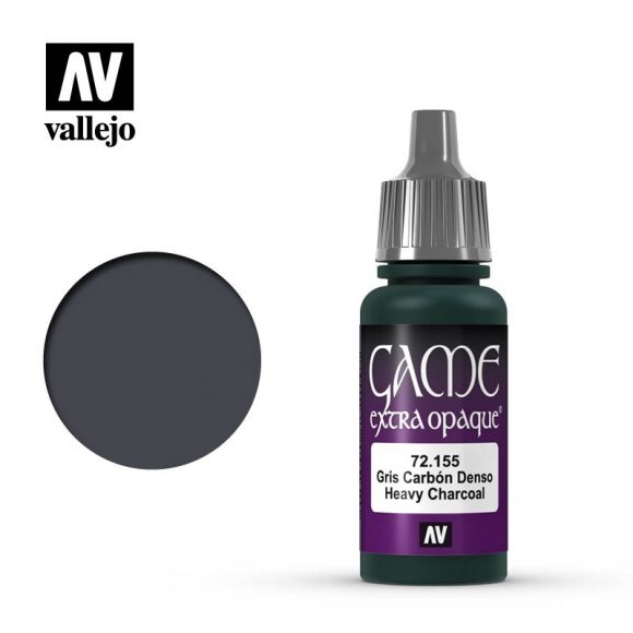 Vallejo Game Extra Opaque Paint 17mL Heavy Charcoal 72.155