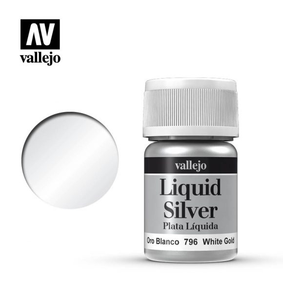 Vallejo Model Color Liquid Silver 35mL White Gold 70.796