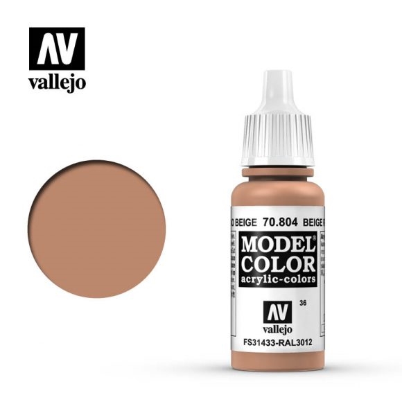 Vallejo Model Color Paint 17mL Beige Red 70.804