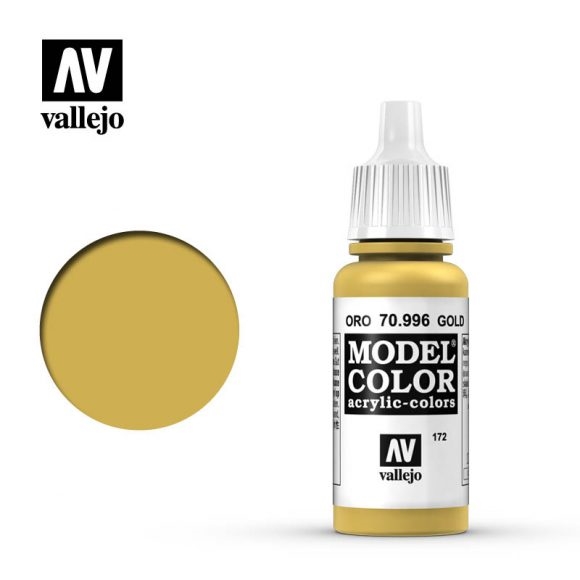 Vallejo Model Color Paint 17mL Gold 70.996
