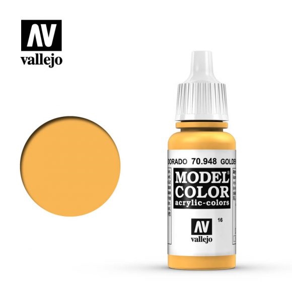 Vallejo Model Color Paint 17mL Golden Yellow 70.948