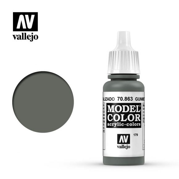Vallejo Model Color Paint 17mL Gunmetal Grey 70.863