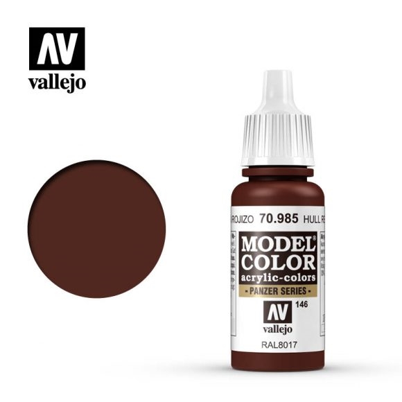 Vallejo Model Color Paint 17mL Hull Red 70.985