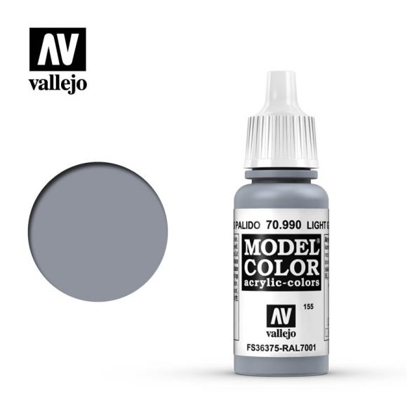 Vallejo Model Color Paint 17mL Light Grey 70.990