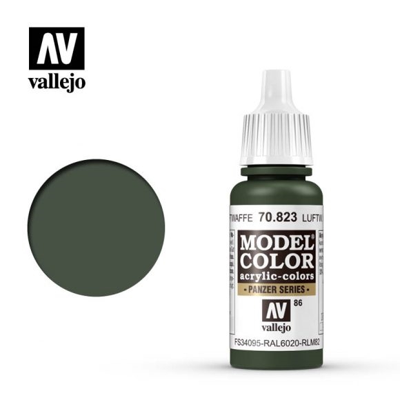 Vallejo Model Color Paint 17mL Luftwaffe Camouflage Green 70.823