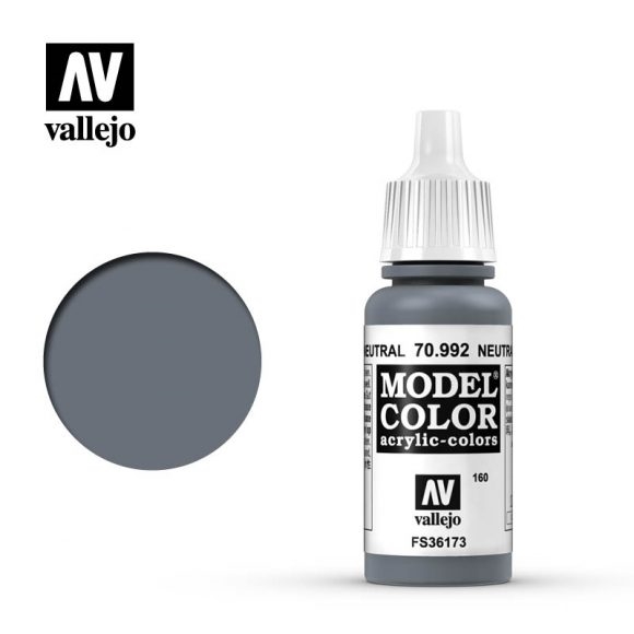 Vallejo Model Color Paint 17mL  Neutral Grey 70.992