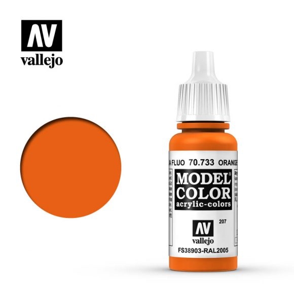 Vallejo Model Color Paint 17mL Orange Fluorescent 70.733