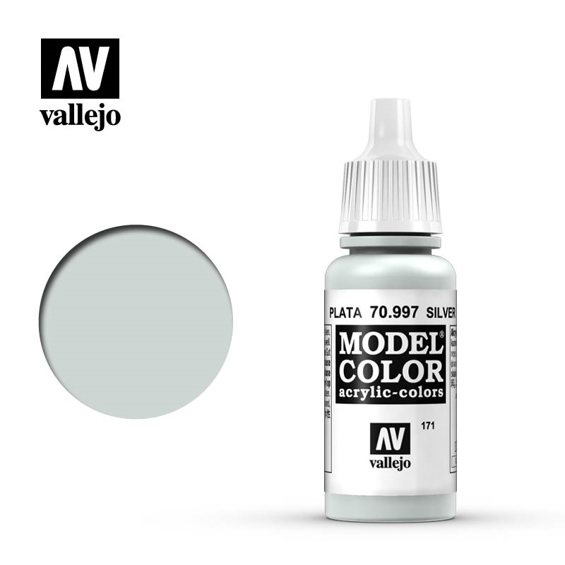 Vallejo Model Color Paint 17mL Silver 70.997
