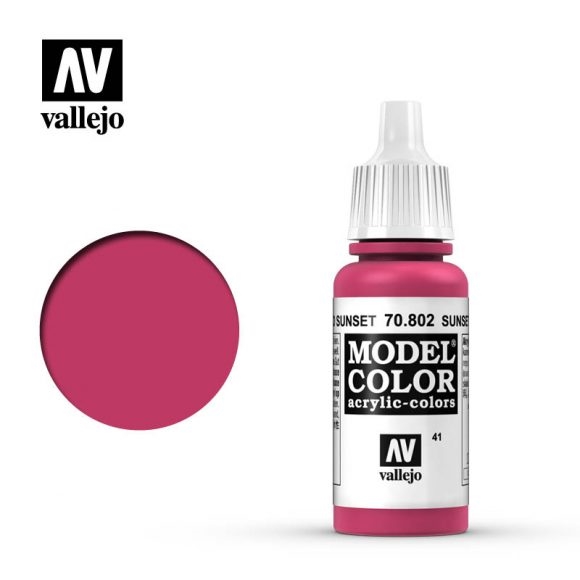Vallejo Model Color Paint 17mL Sunset Red 70.802